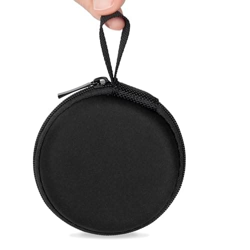 Ginsco Mini-Portable Hard Shell Earbuds Case for Apple EarPods Headphones USB-C Wired Ear Buds/Samsung Galaxy Wired Earbuds, Travel Case for Earphones Earplugs (1, Black)