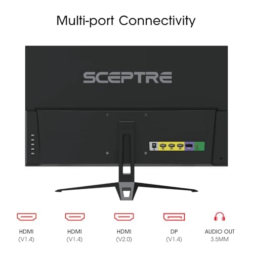 Sceptre New 27-Inch Gaming Monitor, FHD 1080p, Up to 180Hz, 1ms, DisplayPort, HDMI x3, FreeSync, FPS/RTS, 100% sRGB, Built-in Speakers, Machine Black (E275B-FPT165 Series, 2026) 4