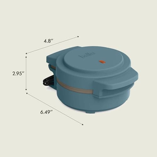 bella Snack-n-Store Min Waffle Maker, EverGood™ Ceramic Nonstick Coating, Cord Wrap, Ready Indicator Light & Cool Touch Handles, Stackable Design & Customizable Plates, 350 Watt, Surf 8