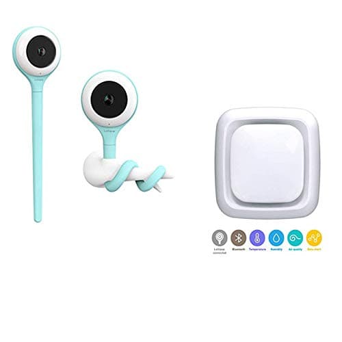 Lollipop Baby Camera with True Crying Detection (Turquoise), Smart Baby Monitor with Camera and Audio with Two Way Talk Back Bundled with Lollipop Smart Sensor | Ideal Gift for Baby Shower