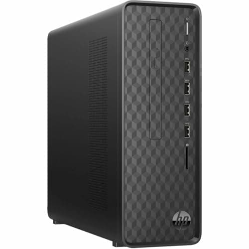 HP Slim Desktop, Intel Celeron Processor J4025, 8 GB DDR4-2400 SDRAM Memory, Intel UHD Graphics 600, Finish in Dark Black, Windows 11 Home, S01-aF2011