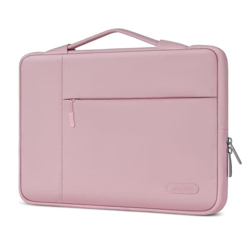 MOSISO Laptop Case 13.3 inch, 13-13.3 inch Laptop Sleeve with Handle Compatible with MacBook Air/Pro 13/Pro 14 M5 M4 M3 M2 M1,HP Dell ASUS Lenovo, Polyester Multifunctional Computer Bag, Pink