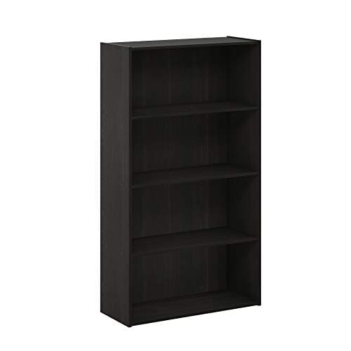 Furinno PASIR Book Shelf, 4-Tier Bookshelf, Bookcase with Open Shelf, 9.4 x 23.6 x 41.7, for Living Room, Bedroom, Home Office, Espresso 7