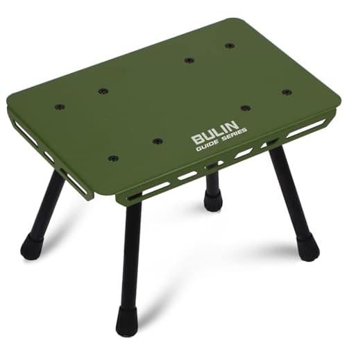 BULIN Outdoor Camping and Hiking Aluminum Alloy Folding Table, Outdoor Dining Table, Lightweight Camping Furniture, can Also be Used as a Chair (12.2""X8.26""X11"") (Green), BL-01
