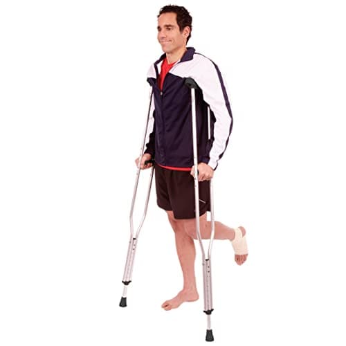 Carex Folding Aluminum Under Arm Crutches for Adults 4'11" to 6'1", 2 Lightweight Crutches Included, Universal for Walking, Walking Aid for Kids, Adults & Seniors, Includes Padded Underarm Cushions 8