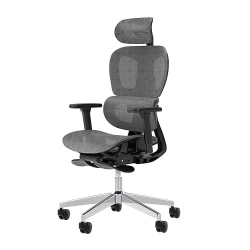 PatioMage Ergonomic Office Chair, Big and Tall Desk Chair with Adjustable Lumbar Support & Seat Depth, High Back Computer Chair, Swivel Mesh Chairs with Wheels for Home Office, Darkgrey