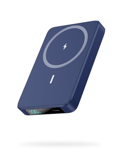 Pxwaxpy Magnetic Portable Charger 10000mAh,Wireless Power Bank, QC4.0+20W PD Fast Charging USB C Battery Pack with LCD Display for Magsafe,iPhone 16/15/14/13/12 (Blue)