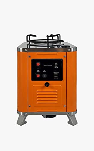 Drifters Portable Thermo-Electric Camp Stove for Wood, Pellet, Charcoal - Electricity Generating - Cook - Boil - Charge Devices - Lights - 6000 mAH Battery - USB Plugs