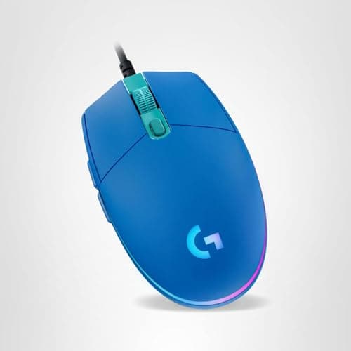 Logitech G203 Wired Gaming Mouse, 8,000 DPI, Rainbow Optical Effect LIGHTSYNC RGB, 6 Programmable Buttons, On-Board Memory, Screen Mapping, PC/Mac Computer and Laptop Compatible - Blue 9