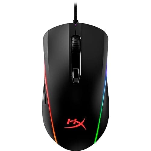 HyperX Pulsefire Surge Gaming Mouse - Wired USB, 6 Programmable Buttons, 360° RGB Lighting, Up to 16000 DPI, Reliable Omron Switches, Compatible with PC, PS4, PS5, Xbox (Renewed)