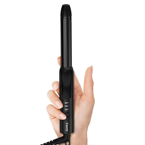Dual Voltage Mini Curling Iron with 3/4 Inch Barrel, Keratin & Argan Oil Infused, Adjustable Temperature, and Travel Storage Bag