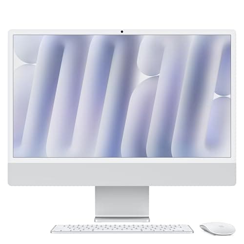 Apple 2024 iMac All-in-One Desktop Computer with M4 chip with 10-core CPU and 10-core GPU: Built for Apple Intelligence, 24-inch Retina Display, 24GB Unified Memory, 512GB SSD Storage; Silver