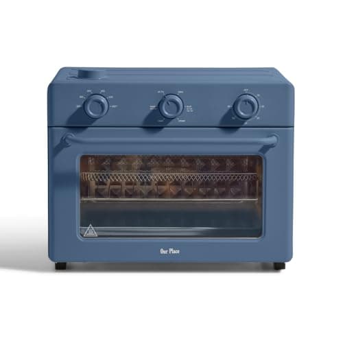 Our Place Large Wonder Oven | 6-in-1 Stainless Steel Air Fryer Toaster Oven Combo with Basket, Rack, Pan & Tray | 3-Rack, 32 QT, Large Capacity - Toast, Roast, Bake, Reheat, Broil & Steam | Blue Salt