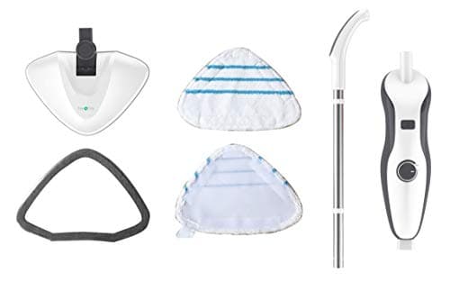 True & Tidy, Heavy Duty Steam Mop with Built-in Water Filter, Adjustable Steam, Extra long 20ft Power Cord, 2 Steam Mop Pads and Carpet Glider, STM-500, Gray 9