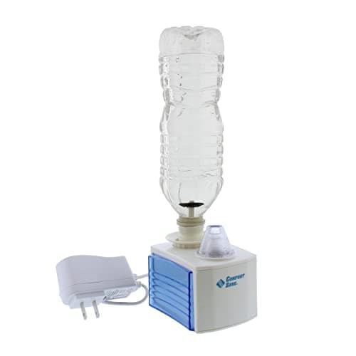 Comfort Zone Ultrasonic Turn Bottle into into Personal Portable Humidifier - 6 Hour Operation - Whisper Quiet, Travel, White