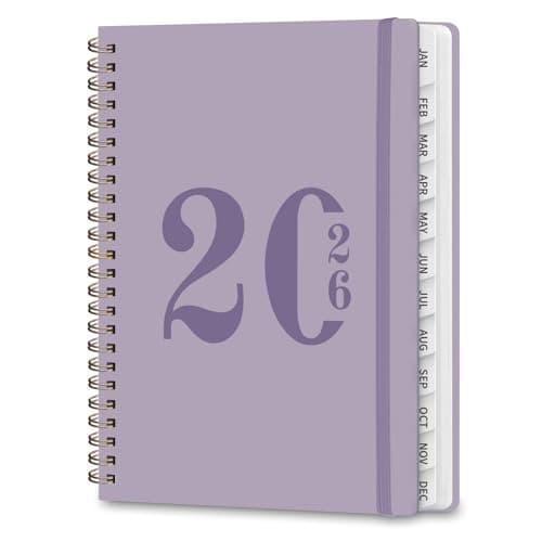 2026 Planner, Weekly and Monthly Calendar Agenda Book, Jan 2026 - Dec 2026, Hardcover Planning Academic Planner for Office School Supplies and Desk Accessories - A5 (6.3'' x 8.5'')