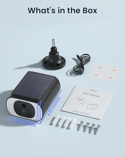 ieGeek Security Cameras Wireless Outdoor, 2K WiFi Battery Powered Home Surveillance Camera with Embedded Solar Panel, AI Motion Sensor, Smart Alarm, Color Night Vision, Cloud/SD,Alexa 9