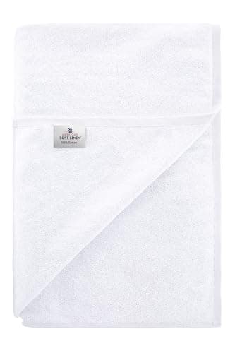 American Soft Linen 100% Cotton 600 GSM Turkish 40x80 Oversized Bath Towel Sheet, Extra Large Adult Towels for Bathroom, White Bath Sheet 6
