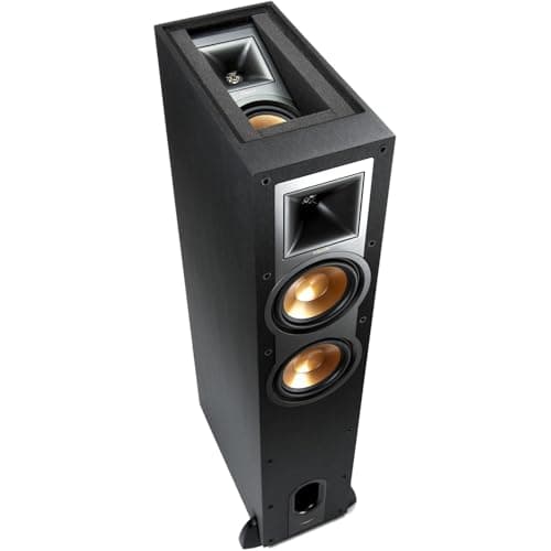 Klipsch Reference R-26FA Dolby Atmos Floorstanding Speaker (Pair) + R-12SW 12″ Subwoofer – Premium Home Theater Tower & Deep Bass Sub Bundle 5