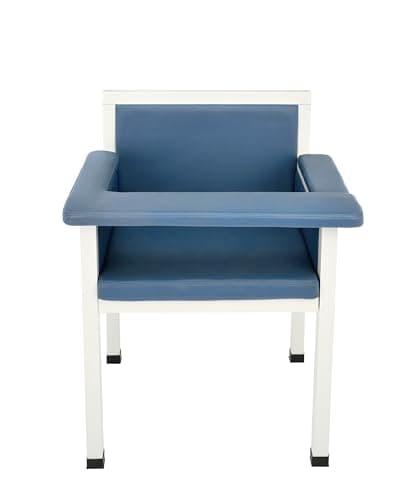 Vivacomfort Luxe Upholstered Blood Drawing Chair – Padded Phlebotomy Seat w/Adjustable Armrest & Steel Framing – Ideal for Hospitals & Medical Facilities (Blue) 6