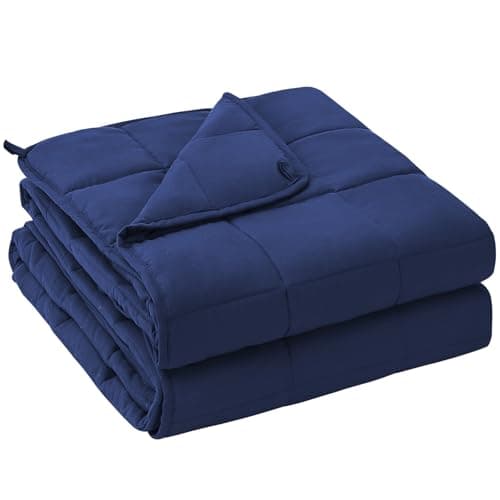 yescool Weighted Blanket for Adults (20 lbs, 60” x 80”, Blue) Cooling Heavy Blanket for Sleeping Perfect for 190-210 lbs, Queen Size Breathable Blanket with Premium Glass Bead, Machine Washable