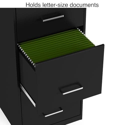 STAPLES Vertical File Cabinet for Letter/Legal Files, 4-Drawer, Letter/Legal Compatible, Locking, Black 5