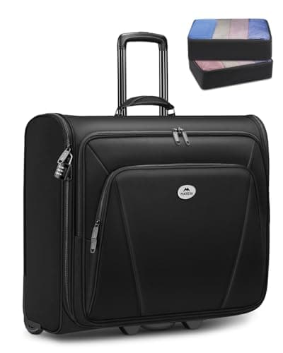 MATEIN Rolling Garment Bag with 2 Packing Cubes, Large Check-in Travel Garment Bags with 17.3 Inch Laptop Compartment, Wrinkle Free Wheeled Business Softside Suitcase Luggage for Men and Women, Black