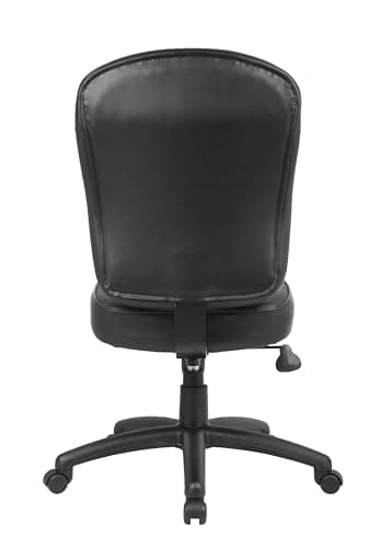 Boss Office Products Leather Adjustable Task Chair Without Arms, Black, B563 8