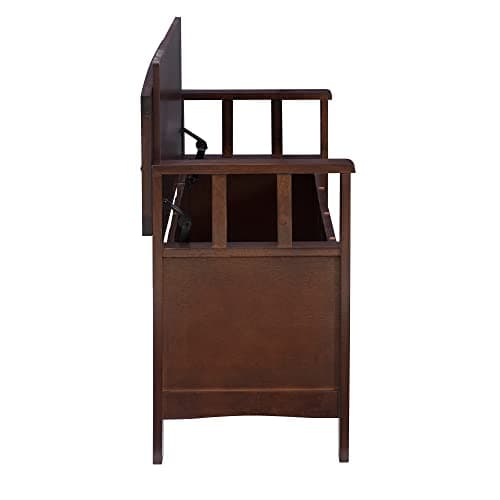 Linon Home Dcor Linon Home Decor Cynthia Storage Bench, 50"w x 17.25"d x 32"h, Walnut 12