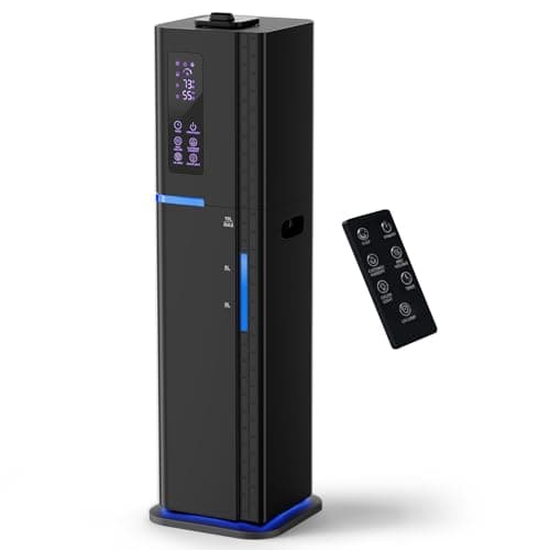 Petsaint Humidifier Large Room, 2.64Gal/10L Ultrasonic Cool Mist Humidifiers for Bedroom, Covers 550ft², Top Fill, 24H Timer, 60H Runtime, 3 Mist Mode Quiet Humidifiers for Home, Office, Plant, Black