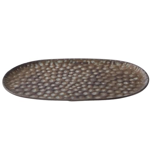 Farmhouse Oval Iron Tray Galvanized Metal Tray Tray Farmhouse Serving Tray 13 x7.5 inch