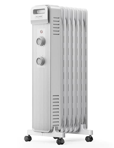 Pelonis Oil Filled Radiator Heater for Large Space, 2025 Upgraded, Space Heaters with 1500W Quiet Warmth Radiant Heater, 3 Heating Modes, Overheat & Tip-Over Protection, Adjustable Thermostat, White