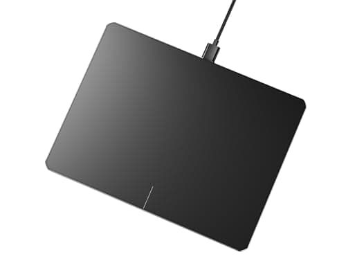 ProtoArc T1 USB Trackpad, High Precision Wired Touchpad Mouse for Windows, Ultra Slim Portable Aluminum Trackpad Mouse with Multi-Touch Navigation for Windows 7/10/11 Laptop Notebook Computer (Black)