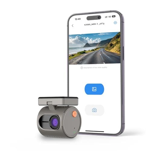 KAWA Tiny Dash Cam, 1296P QHD Mini Car Camera DashCam - Voice Control, WDR/3D DNR with Super Night Vision, 24H Parking Monitoring and G-Sensor Dash Camera, Mini 3 - Starlight