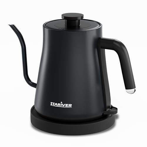 Stariver Electric Kettle Gooseneck Kettle, 1.2L Water Kettle, BPA-Free, Pour Over Tea Pot Stainless Steel for Coffee & Tea with Fast Heating, Auto-Shut Off and Boil-Dry Protection Tech, Dark Blue