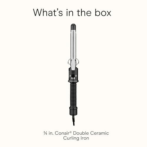 Conair Instant Heat 3/4-Inch Curling Iron, ¾-inch Barrel Produces Tight Curls, Hair Curler for Short to Medium Hair, 25 Heat Setting Hair Curling Iron, Black 8