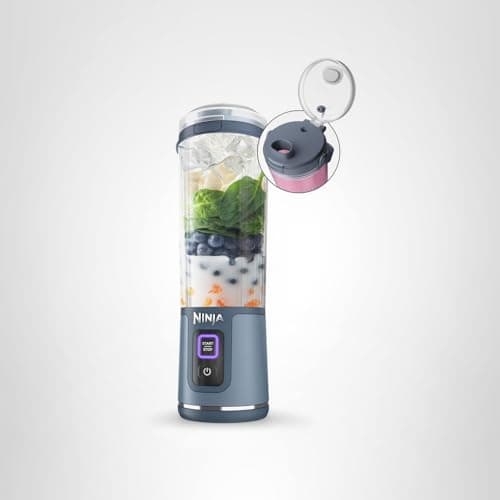 Ninja BC151NV Blast Portable Blender, Cordless, 18oz. Vessel, Personal Blender-for Shakes & Smoothies, BPA Free, Leakproof-Lid & Sip Spout, USB-C Rechargeable, Dishwasher Safe Parts, Denim Blue 13