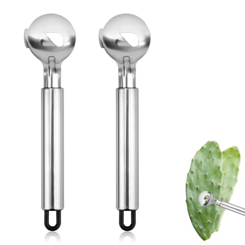 2pcs Spoon Cactus Peeler, Stainless Steel Cuchara Pelador de Nopales Multi-Function Pelador de Nopales Cactus Peeler Tool Chinese Noodle Cutter for Kitchen Gadgets Accessory