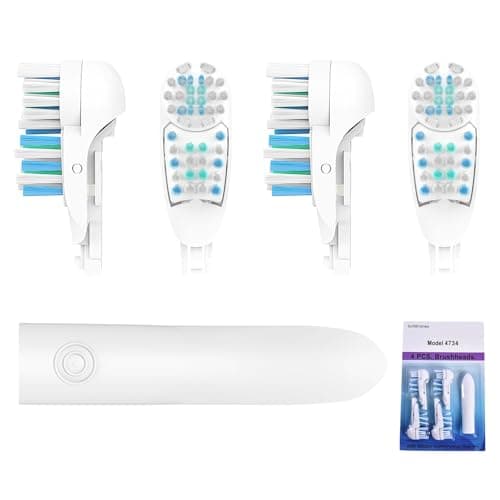 4X Spin Sensitive Toothbrush Dual Clean Cross Replacements Attachments Brush Heads Refill Accessories Compatible with Oral B 4732 3733 4734 Rotating Power Toothbrush Heads & Crisscross Bristles