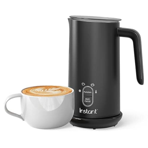Instant Pot Milk Frother, 4-in-1 Electric Milk Steamer, 10oz/295ml Automatic Hot and Cold Foam Maker and Milk Warmer for Latte, Cappuccinos, Macchiato, From the Makers of Instant 500W, Black