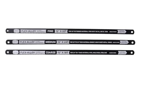 Century Drill & Tool 4336 High Carbon Alloy Steel Hacksaw Blade Set, 3 Piece