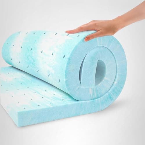 EGO Topper 2 Inch Queen Memory Foam Mattress Topper, Cooling Gel Foam Mattress Topper for Pressure Relief, Ventilated Design Bed Topper in a Box, CertiPUR-US Certified, 60"×80", Medium 8