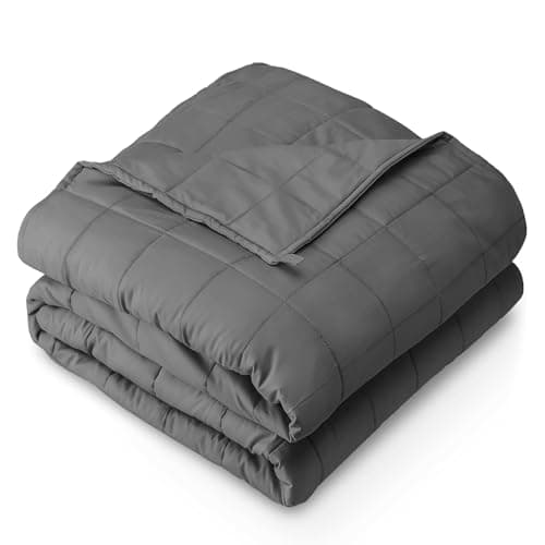 Skyrain Weighted Blanket for Adults (5lbs, 41” x 60”) Queen Size Breathable Heavy Weight Blanket for Sleeping,Soft Cotton Cooling Blanket with Premium Glass Beads,All Season Use,Machine Washable,Grey