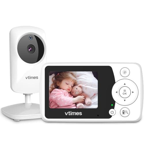 VTimes Video Baby Monitor with Camera and Audio - 2.4" LCD Screen, Portable Baby Camera Monitor No WiFi Night Vision VOX Mode Feeding Alarm 1000ft Range Ideal for Baby/Elderly/Pet