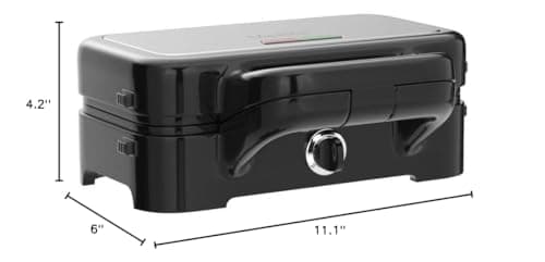 Metine 3-in-1 Belgian Waffle Maker 1200W, Breakfast Sandwich Maker & Waffle Iron with Removable Nonstick Plates, 5-Gear Temperature Control, Cool Touch Handle, Easy to Clean for Family Breakfast 9