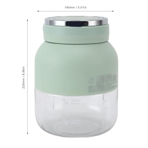 Generic Wireless Portable Juice Machine, USB Charging High Heat Resistance Citrus Juicer Electric Portable Electric Juicer with Safe Lock for Self Driving Tour Picnic (Light Green) 8