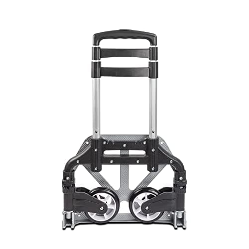 Ultimaxx Professional Heavy-Duty 150 Pound (lb) Capacity Aluminum Folding Hand Truck/Luggage Cart (Black/Silver) with Adjustable Handle, Folding Away Wheels, and Bungee Cord 8