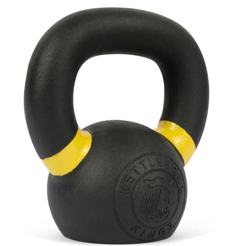 Kettlebell Kings Kettlebell Weights - Powder Coat Kettlebell Weights (4KG) For Women and Men - Powder Coating for Durability, Rust Resistance and Longevity - Weighted in Kilograms - 11x6x12.5 inches