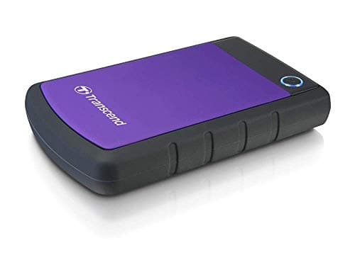 Transcend 2TB SJ25H3, USB 3.1 Portable Hard Drive Rugged, Anti-Shock Resistant, Compact and Lightweight with Lightning-Fast Speeds, One Touch Backup Button, Purple - TS2TSJ25H3P