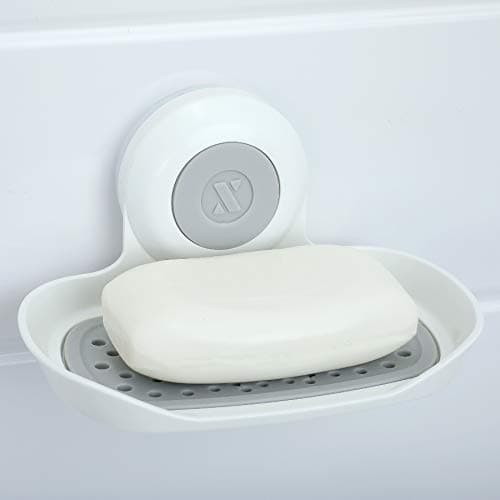 SlipX Solutions Strong Hold Soap Saver, Suction Cup Soap Holder, Must Have Universal Kitchen & Bathroom Shower Accessories, White
